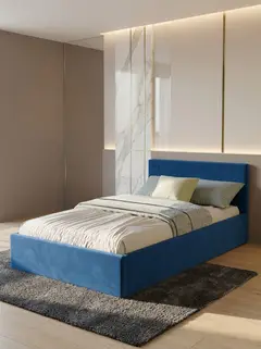 Кровать Ноттингем 120х200 синий велюр