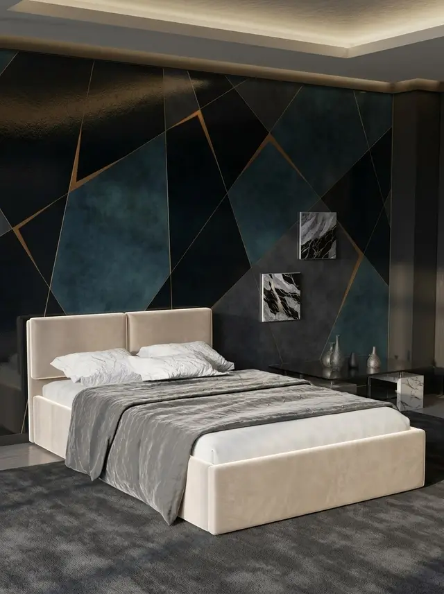 Кровать Манчестер 140х200 бежевый велюр, 204×140×81 см