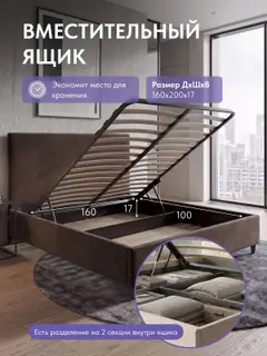 Кровать Парма, Стронг 160х200 коричневый — фото 3