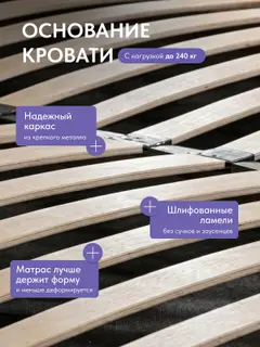 Кровать Вентура, Стронг 160х200 серый — фото 2
