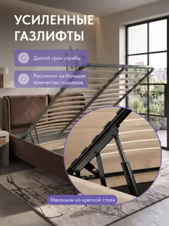Кровать Манчестер, Урбан 140х200 коричневый — фото 4