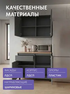 Кухонный гарнитур Монарх 1.1 метра графит — фото 5