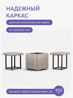 Пуф трансформер 5 в 1 мокко рогожка — фото 6