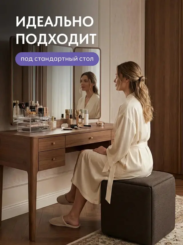 Пуф трансформер 5 в 1 малый Дуэт темно-коричневый рогожка, 45×45×43 см