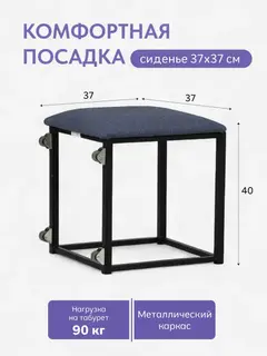 Пуф трансформер 5 в 1 малый синий рогожка — фото 3