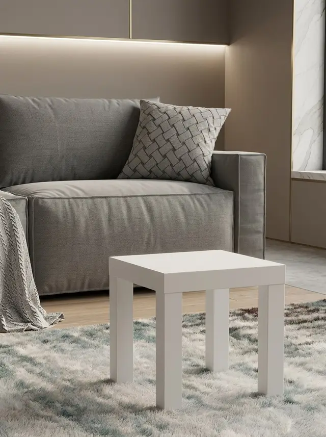 квадратный Стол кофейный 35×35 белый, 35×35×34 см