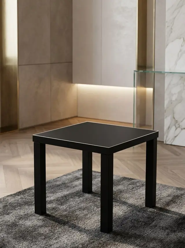 квадратный Стол кофейный 55×55 Черный, 55×55×44 см