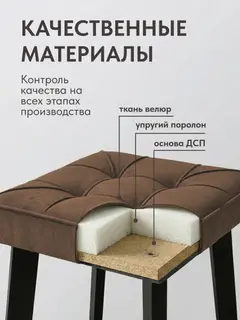 Стул Комплект табуретов Рубик 2шт коричневый велюр — фото 3