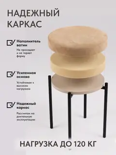Стул Комплект табуретов Парма 4шт бежевый велюр — фото 4