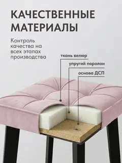 Стул Комплект табуретов Рубик 4шт серо-розовый велюр — фото 3