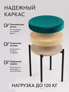 Стул Комплект табуретов Парма 4шт зеленый велюр — фото 4