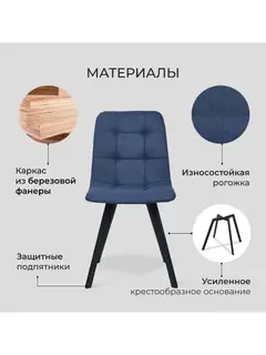 Стул Трон Лайт синий рогожка — фото 4