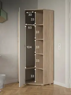Шкаф Фан угловой дуб сонома/белый