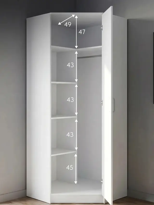 Шкаф Баум угловой 8.05 белый, 77×49×238 см
