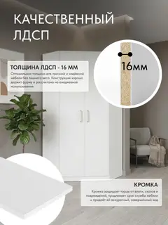 Шкаф Баум 5.09 угловой 2 дверный, 97×79×200 см — фото 4
