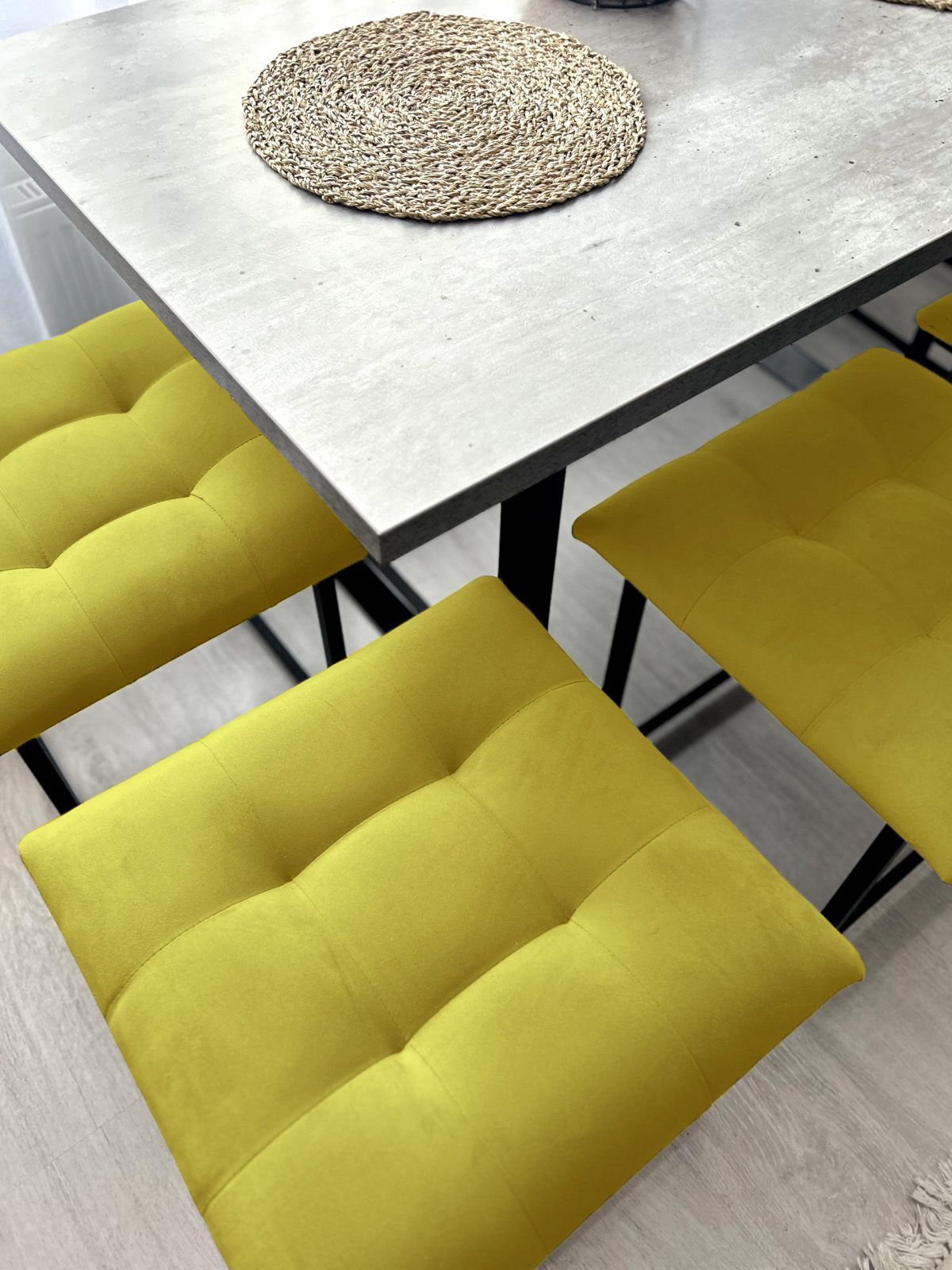 Пуф "Трансформер 5 в 1" 50х50х53 см, горчичный велюр, Divan24 в цвете Горчичный (желтый) - вид 8 | Артикул: 63000342