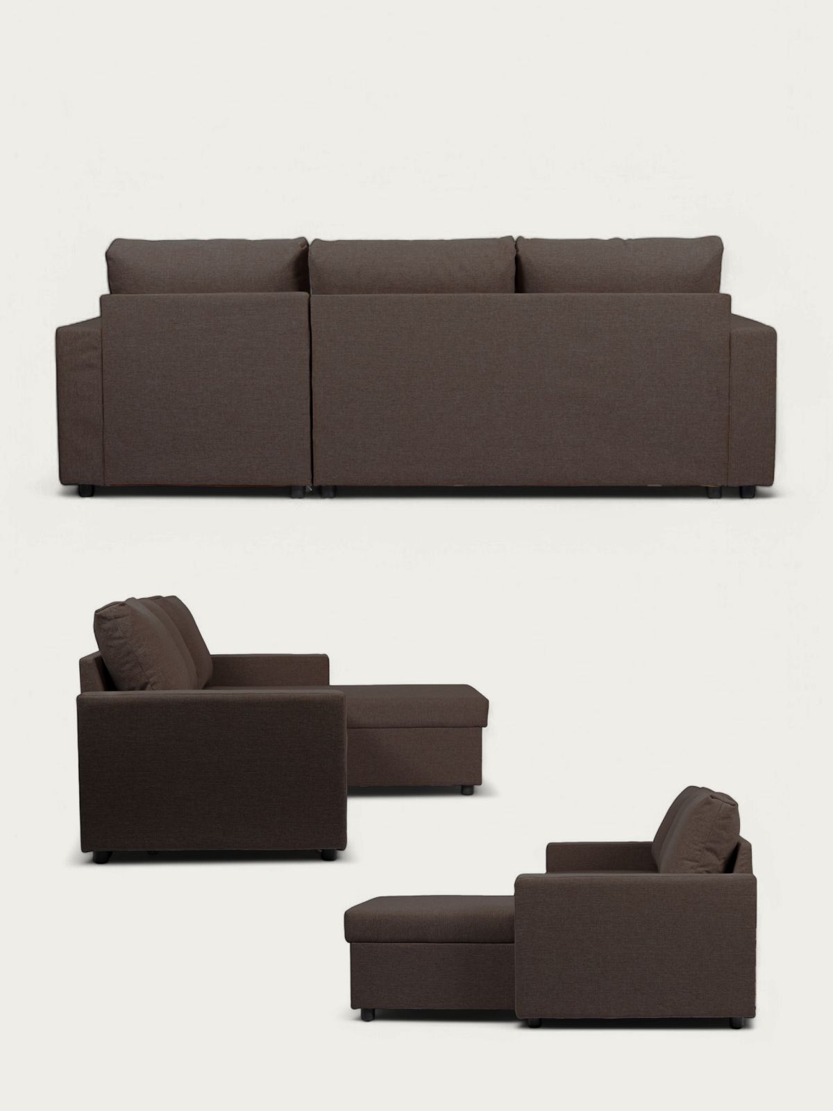 Угловой диван-кровать "Дуглас" 235x90x155 кофейный рогожка, Divan24 в цвете Кофейный (коричневый) - вид 10 | Артикул: 70300380