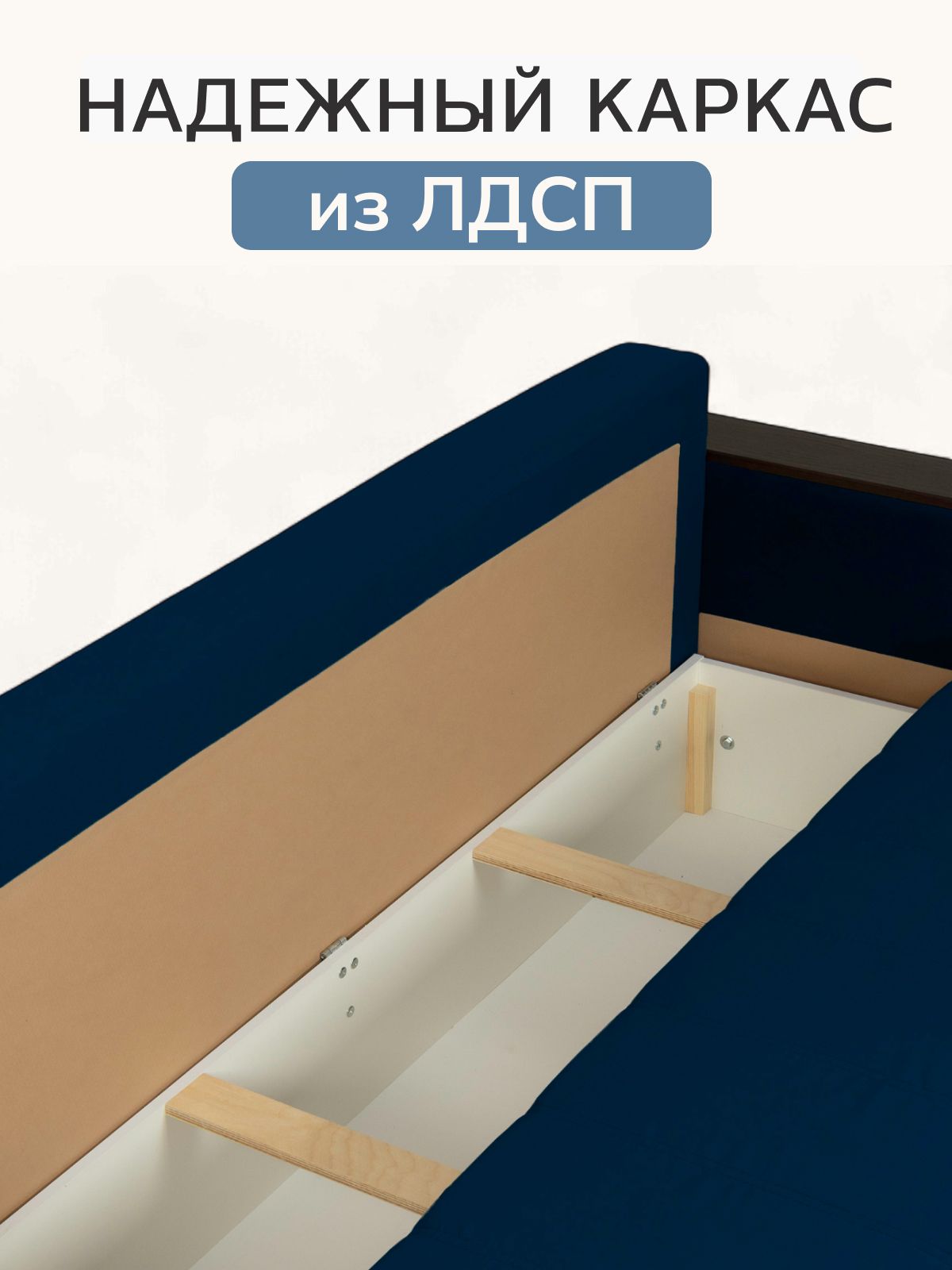 Диван-кровать "Мичиган" синий велюр с подлокотниками раскладной, еврокнижка, Divan24 в цвете Синий - вид 8 | Артикул: 70310394