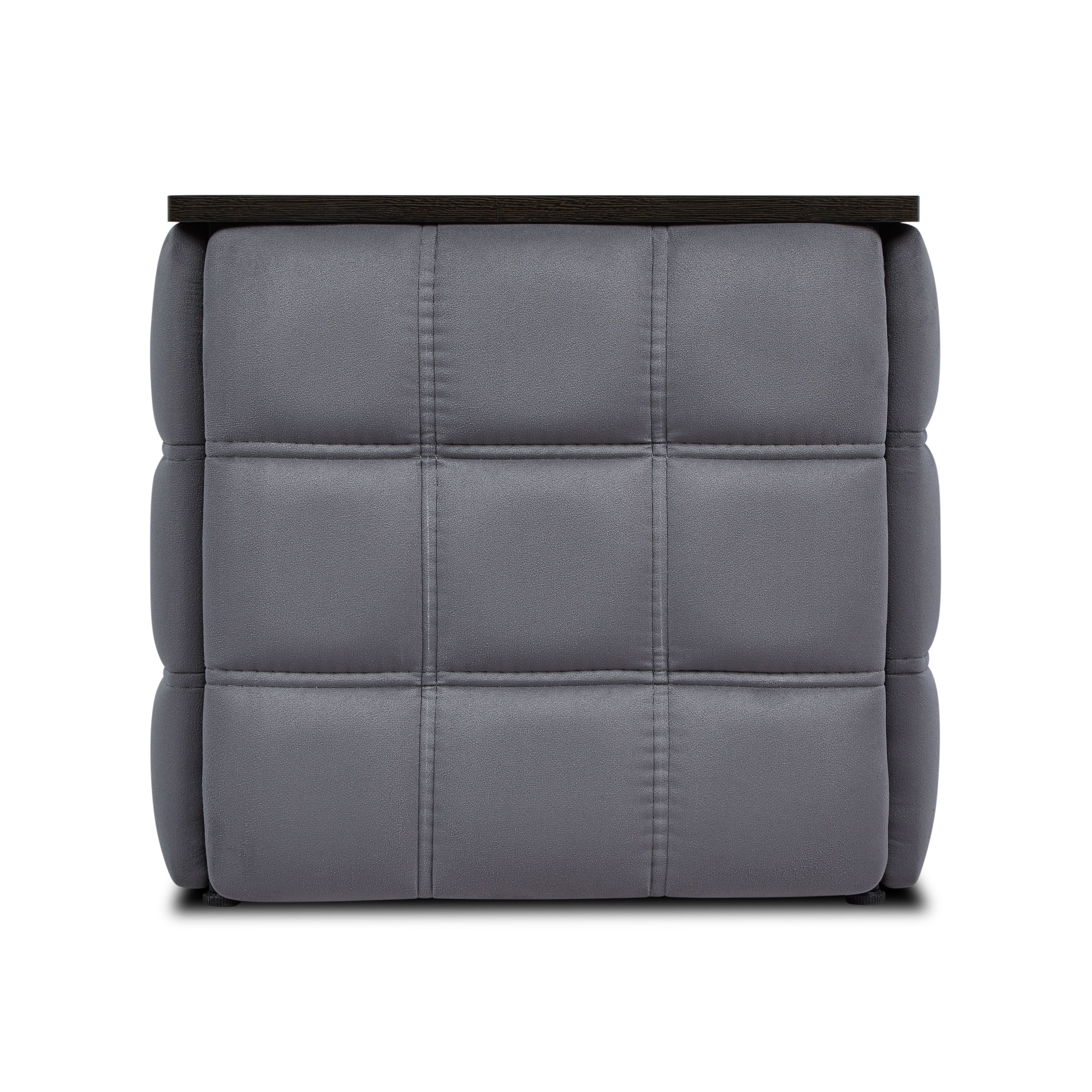 Пуф "Трансформер 5 в 1" со столом, 45x45x42 см, велюр серый, Divan24 в цвете Серый - вид 4 | Артикул: 77000087