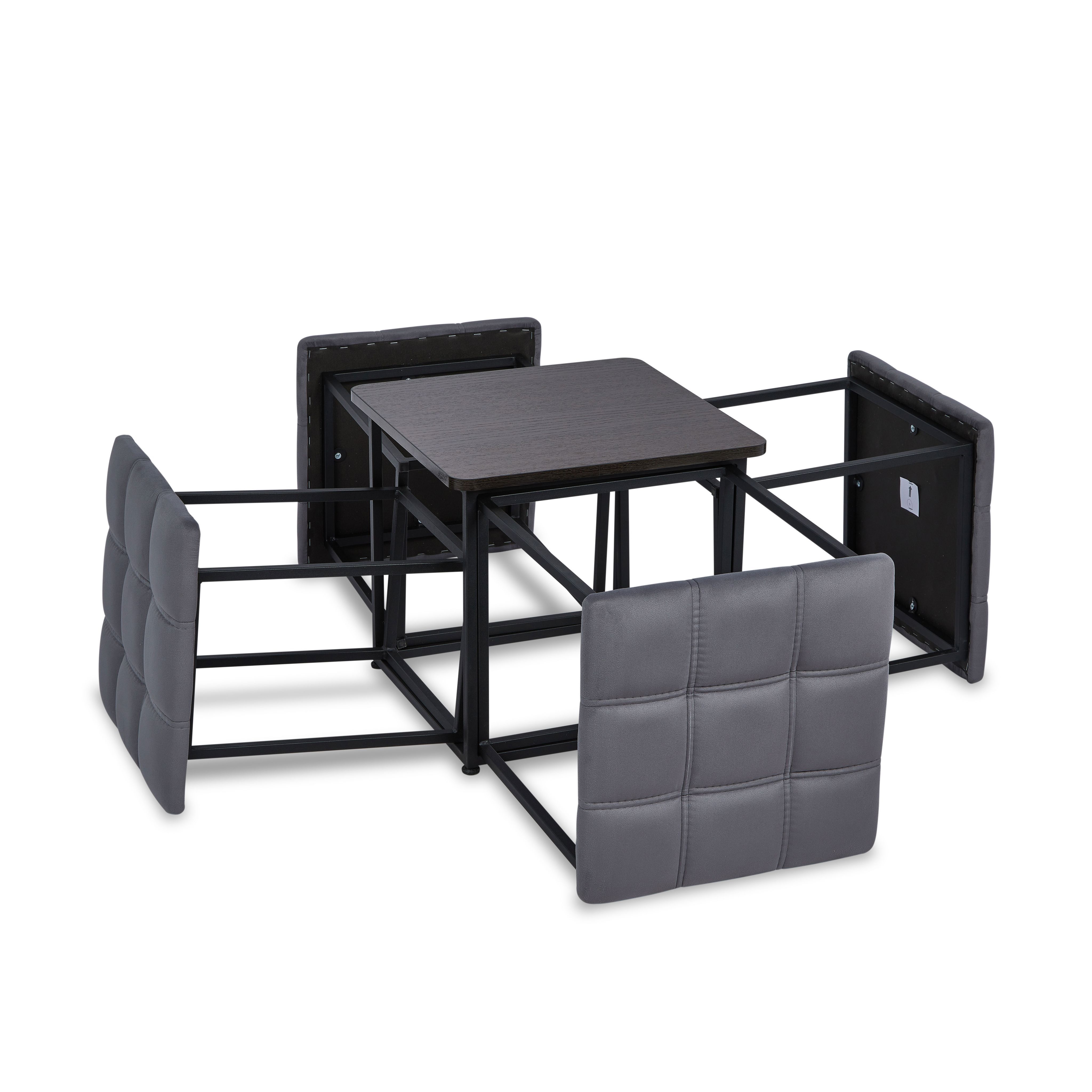 Пуф "Трансформер 5 в 1" со столом, 45x45x42 см, велюр серый, Divan24 в цвете Серый - вид 5 | Артикул: 77000087