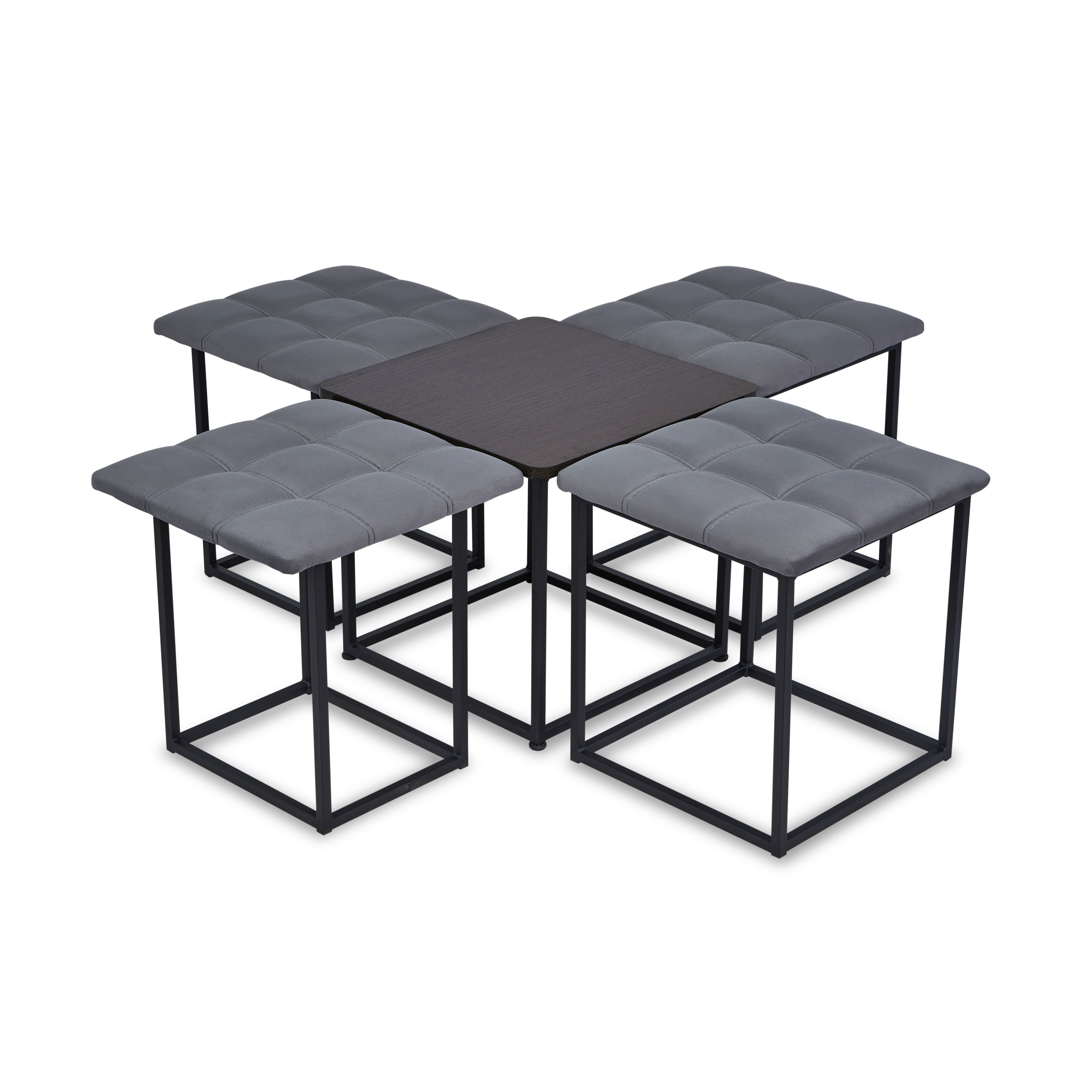 Пуф "Трансформер 5 в 1" со столом, 45x45x42 см, велюр серый, Divan24 в цвете Серый - вид 6 | Артикул: 77000087