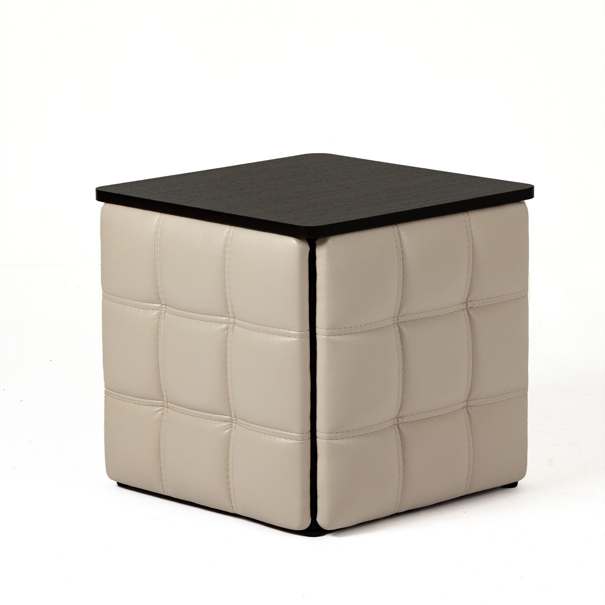 Пуф "Трансформер 5 в 1" со столом, 45x45x42 см, искусственная кожа бежевый, Divan24 в цвете Бежевый - вид 6 | Артикул: 77000202