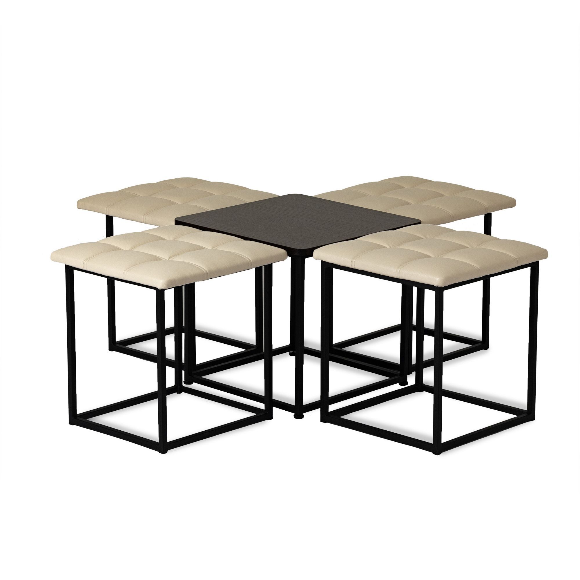 Пуф "Трансформер 5 в 1" со столом, 45x45x42 см, искусственная кожа бежевый, Divan24 в цвете Бежевый - вид 10 | Артикул: 77000202