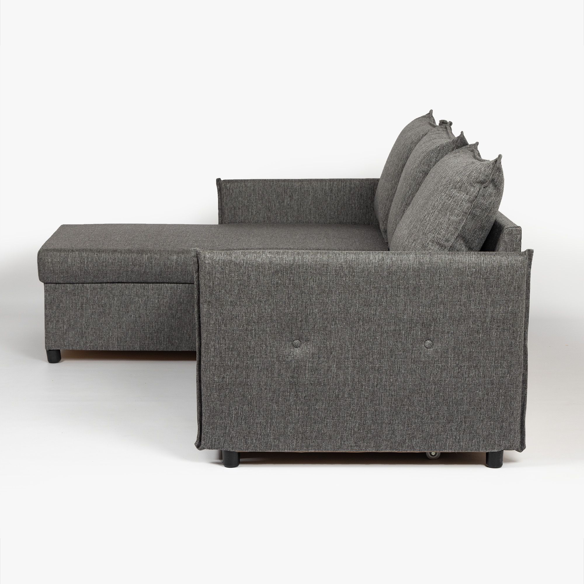 Угловой диван-кровать "Марсель", темно-серый, рогожка, с подлокотниками, дельфин, двуспальный, Divan24 в цвете Темно-серый - вид 4 | Артикул: 77400238