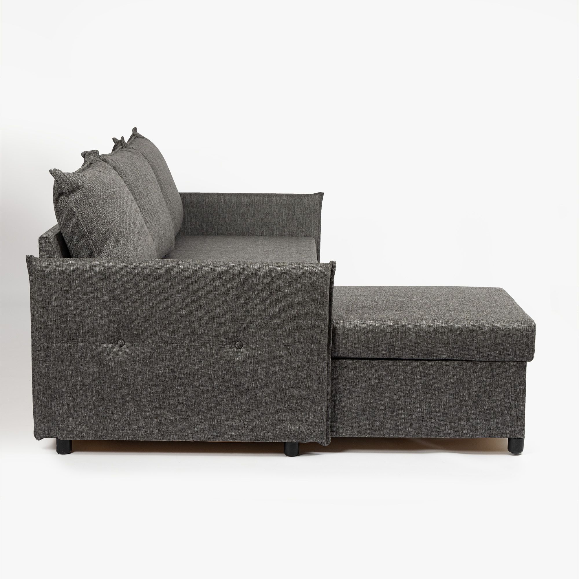 Угловой диван-кровать "Марсель", темно-серый, рогожка, с подлокотниками, дельфин, двуспальный, Divan24 в цвете Темно-серый - вид 7 | Артикул: 77400238