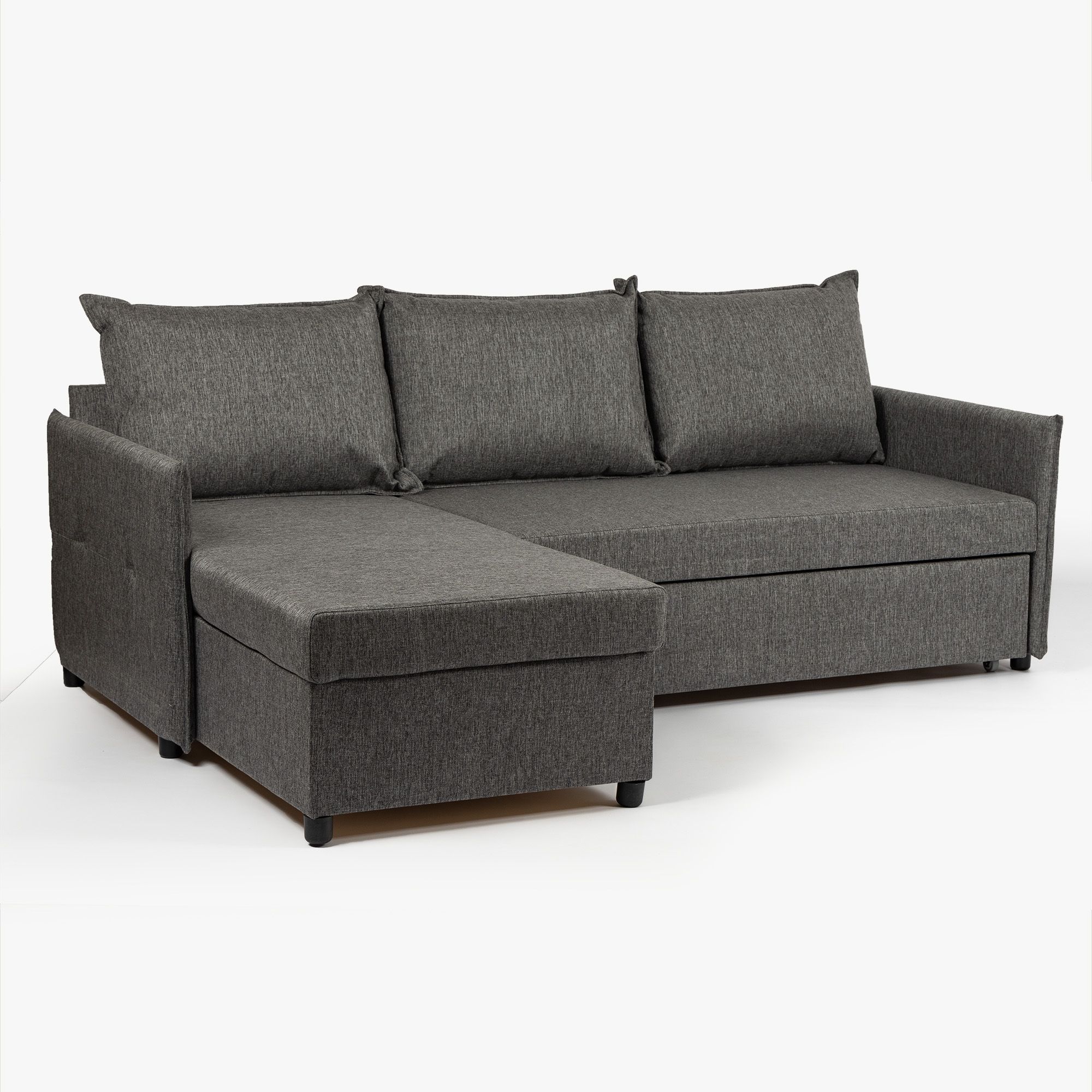 Угловой диван-кровать "Марсель", темно-серый, рогожка, с подлокотниками, дельфин, двуспальный, Divan24 в цвете Темно-серый - вид 8 | Артикул: 77400238