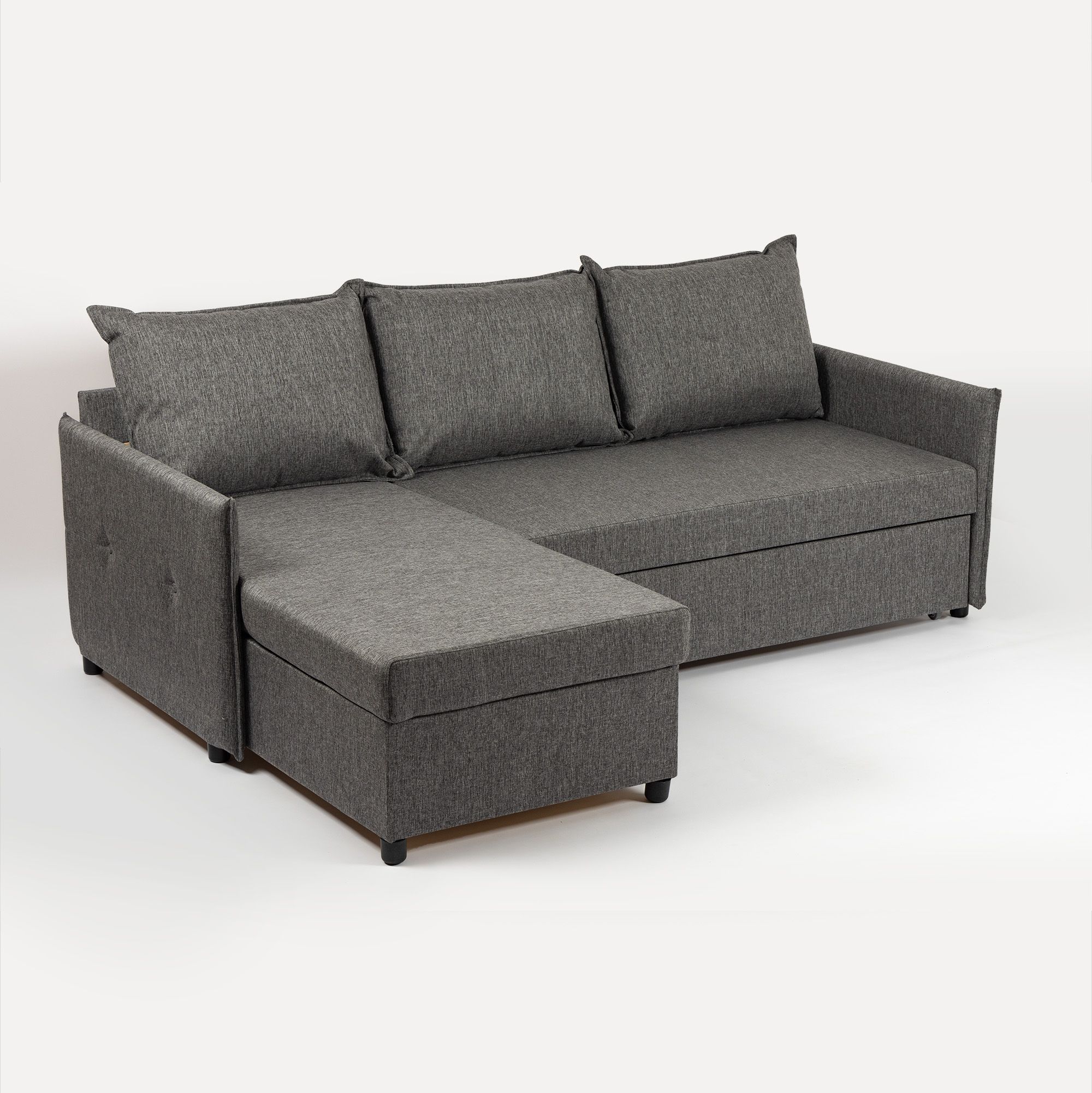 Угловой диван-кровать "Марсель", темно-серый, рогожка, с подлокотниками, дельфин, двуспальный, Divan24 в цвете Темно-серый - вид 9 | Артикул: 77400238