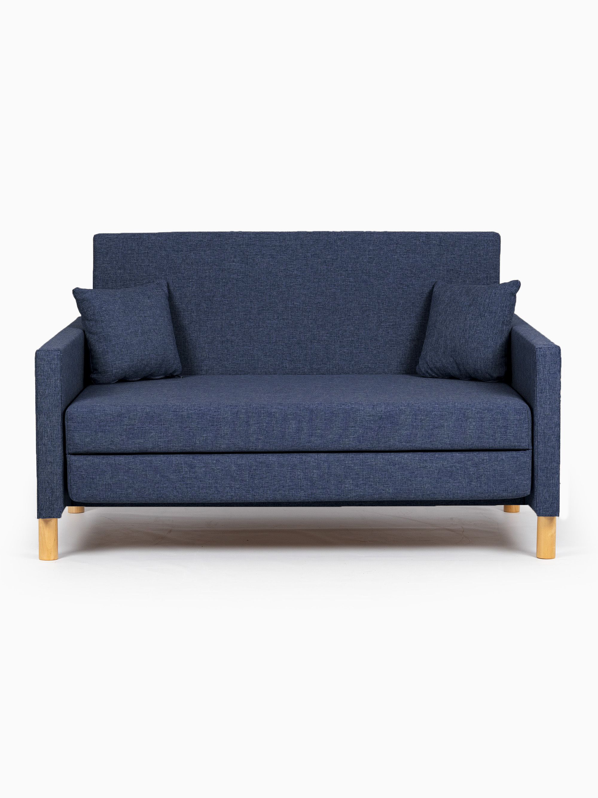 Диван-кровать "Этра" синий раскладной рогожка двуспальный Divan24 — купить недорого