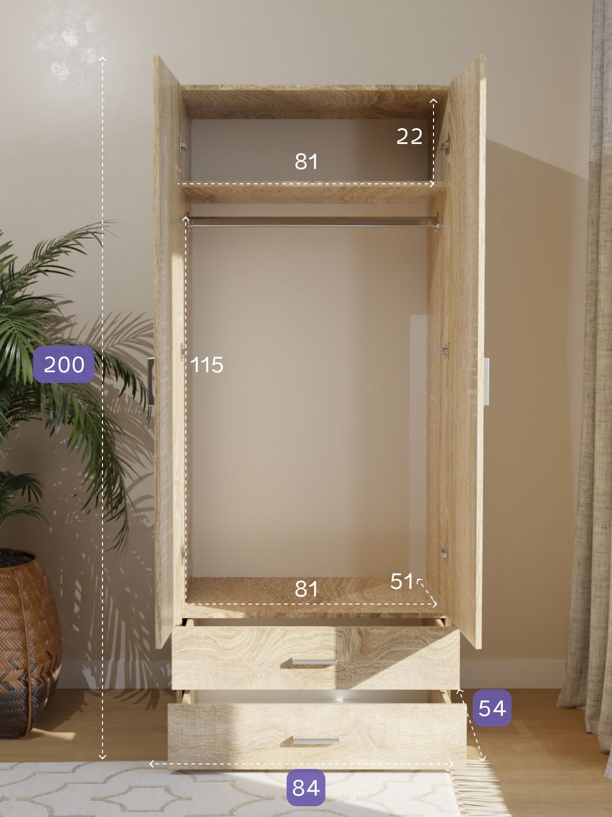 Шкаф "Селла" дуб сонома, Divan24 — дополнительное фото