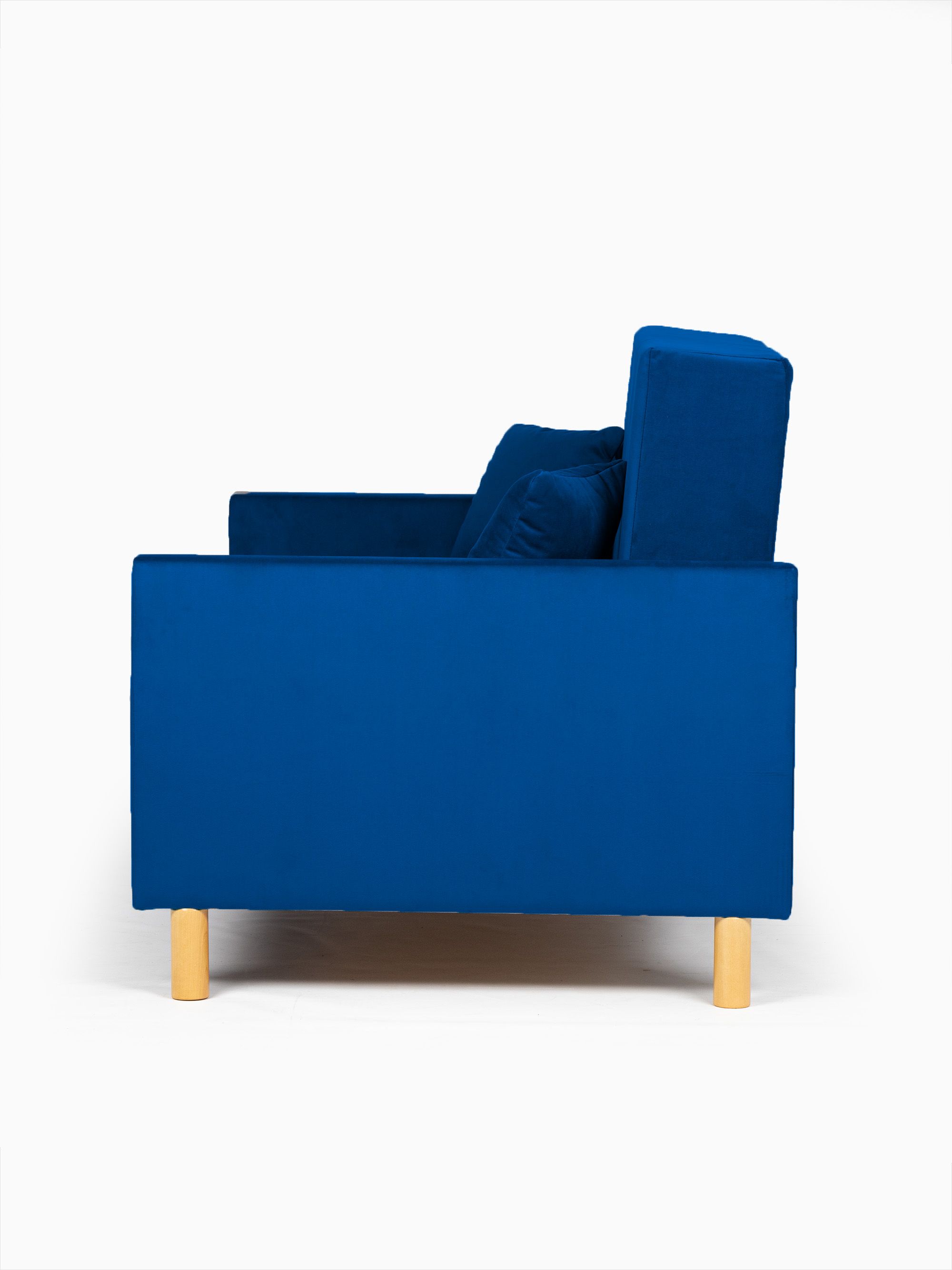 Диван-кровать "Этра" синий раскладной велюр двуспальный Divan24 в цвете Синий - вид 3 | Артикул: 77400406