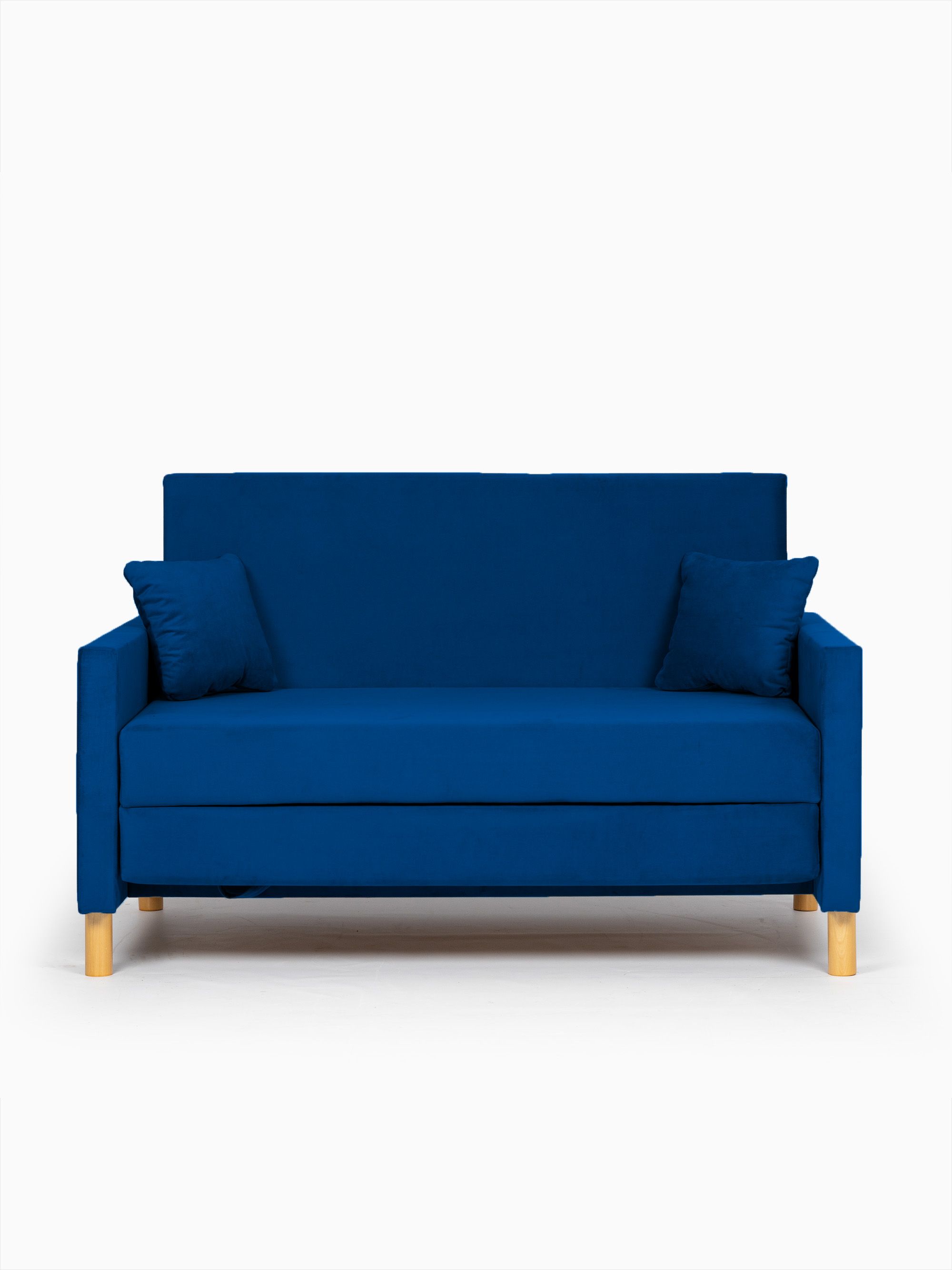 Диван-кровать "Этра" синий раскладной велюр двуспальный Divan24 — купить недорого