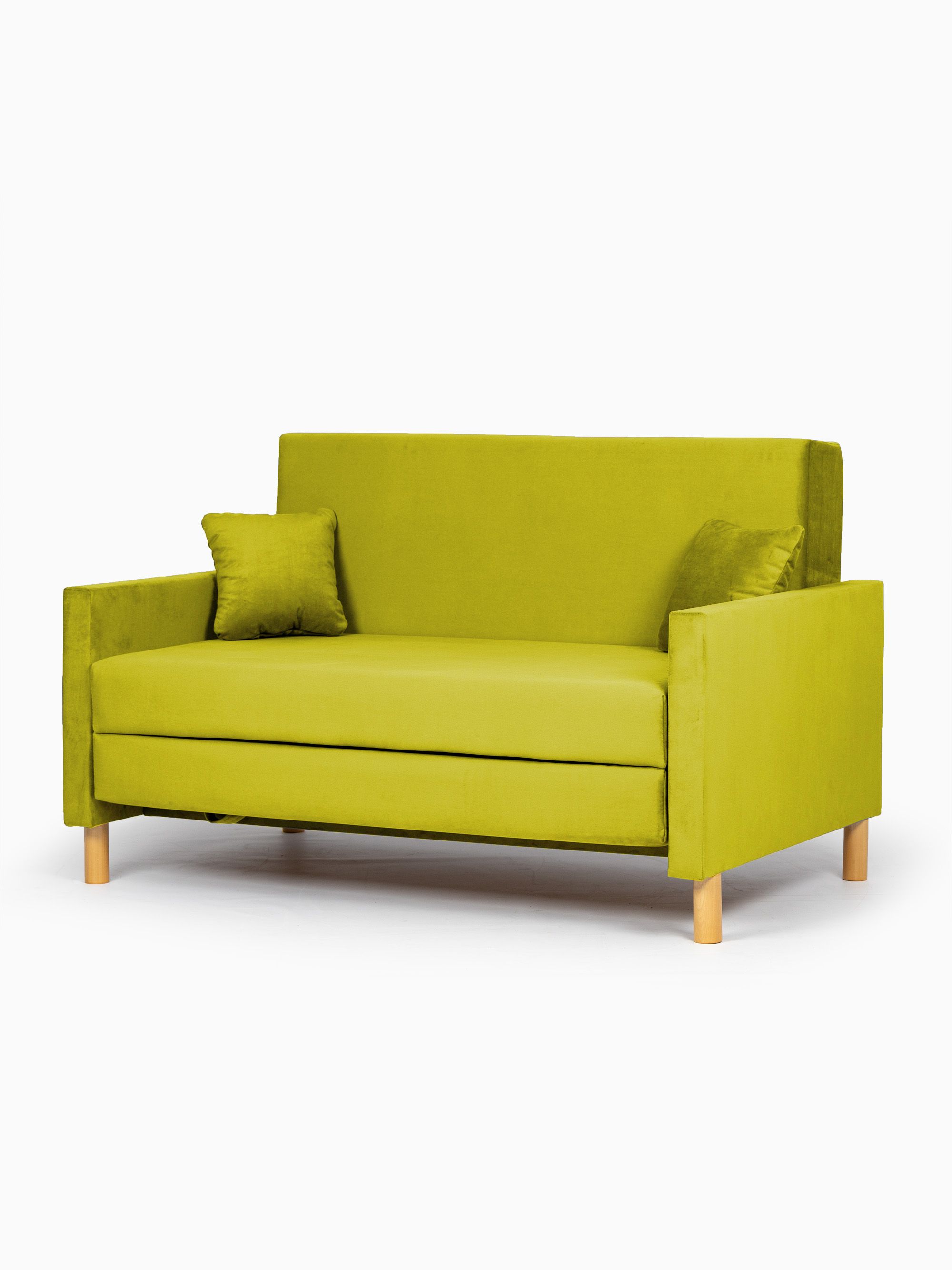 Диван-кровать "Этра" горчичный раскладной велюр двуспальный Divan24 — дополнительное фото