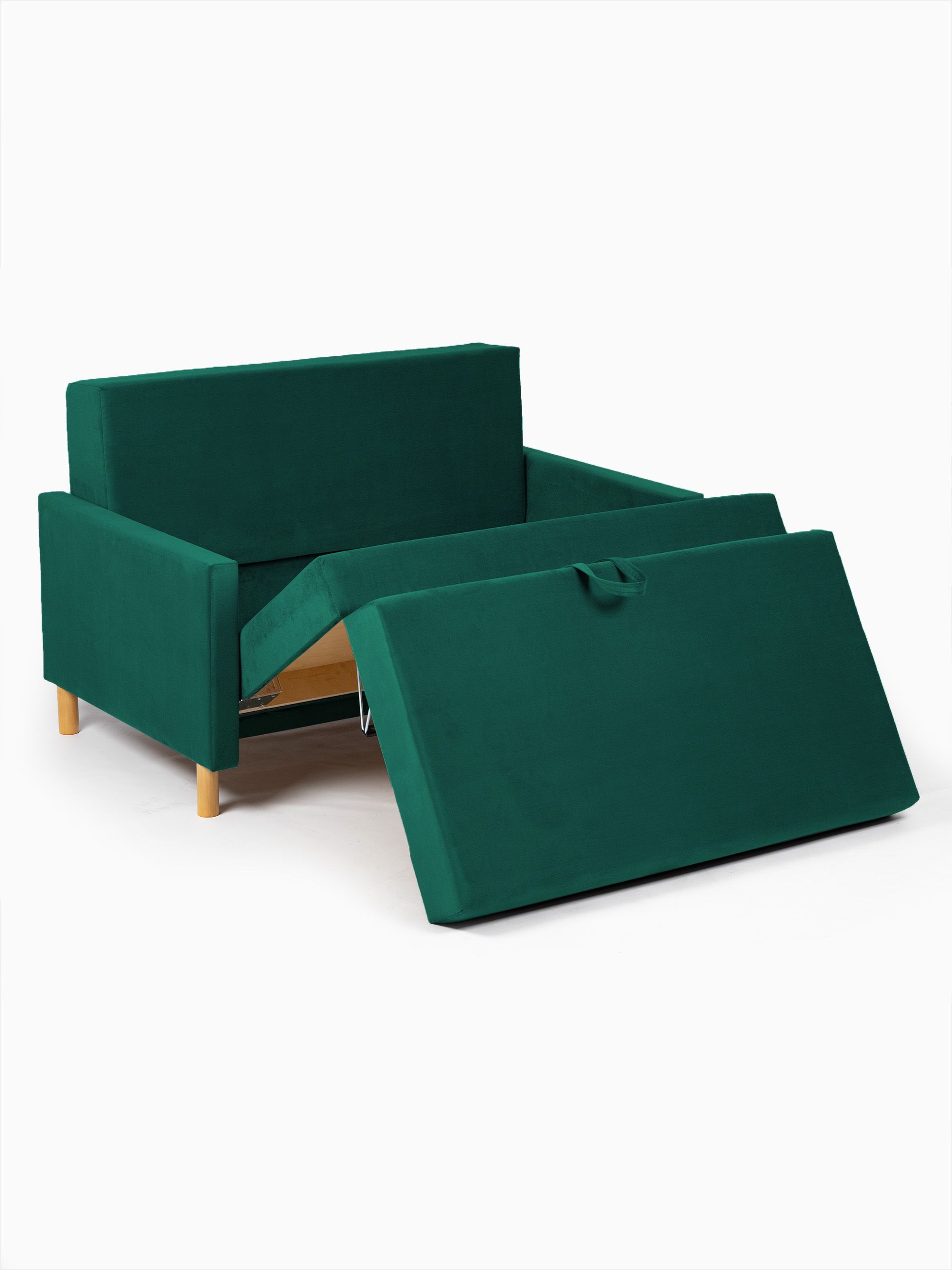 Диван-кровать "Этра" изумрудный раскладной велюр двуспальный, Divan24 в цвете Изумрудный (зеленый) - вид 9 | Артикул: 77400409