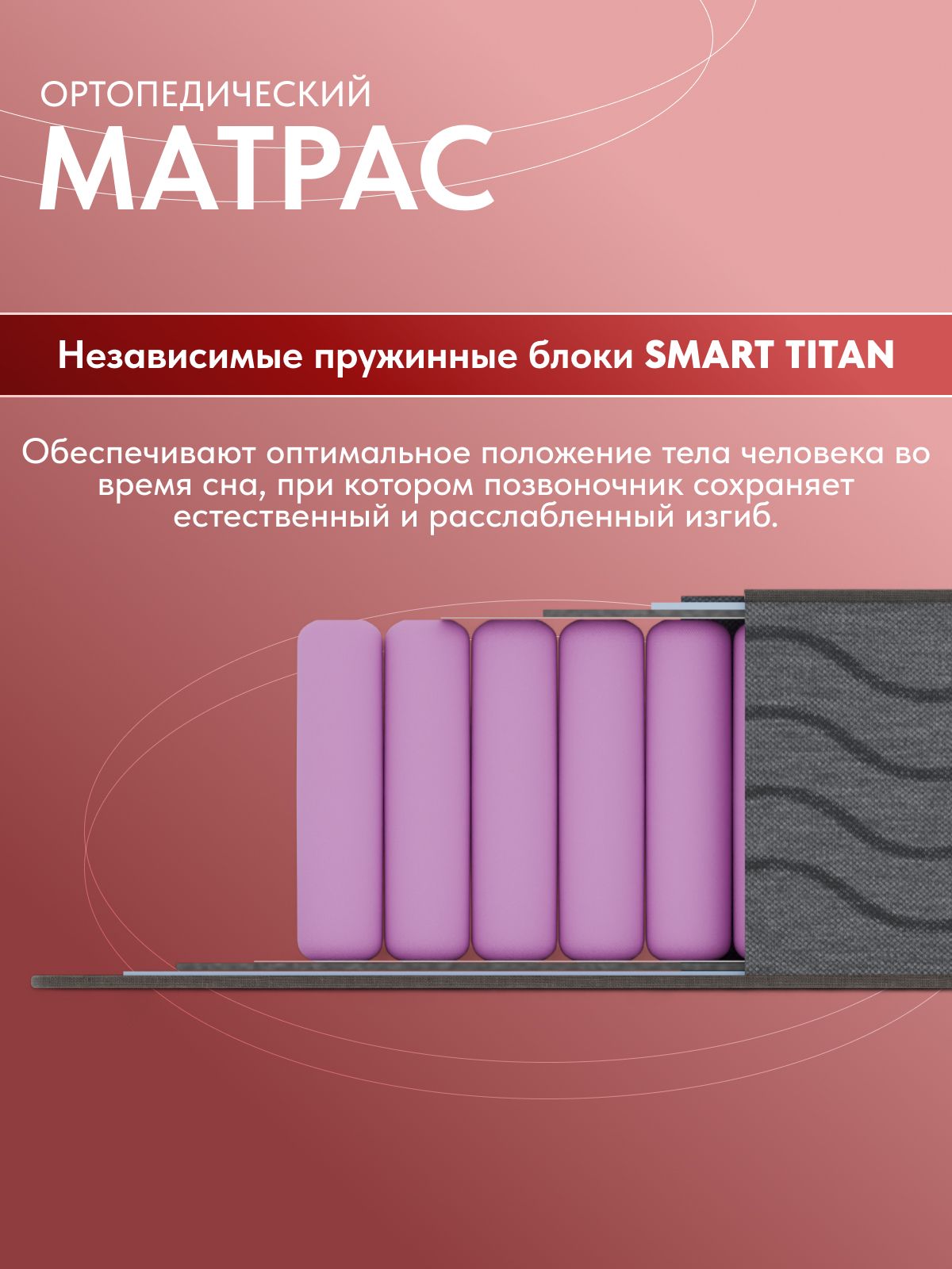 Анатомический матрас Сонима, 140x200 см, независимые пружины в цвете Белый - вид 6 | Артикул: 77400416