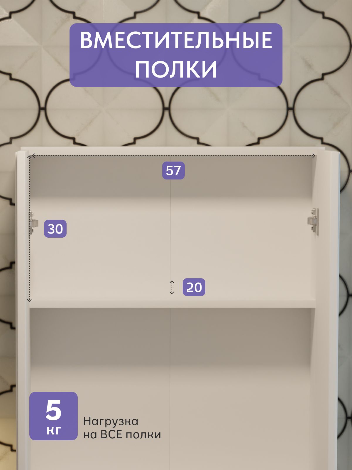 Шкаф навесной "Фудзи" белый, Divan24 в цвете Белый - вид 3 | Артикул: 77400781