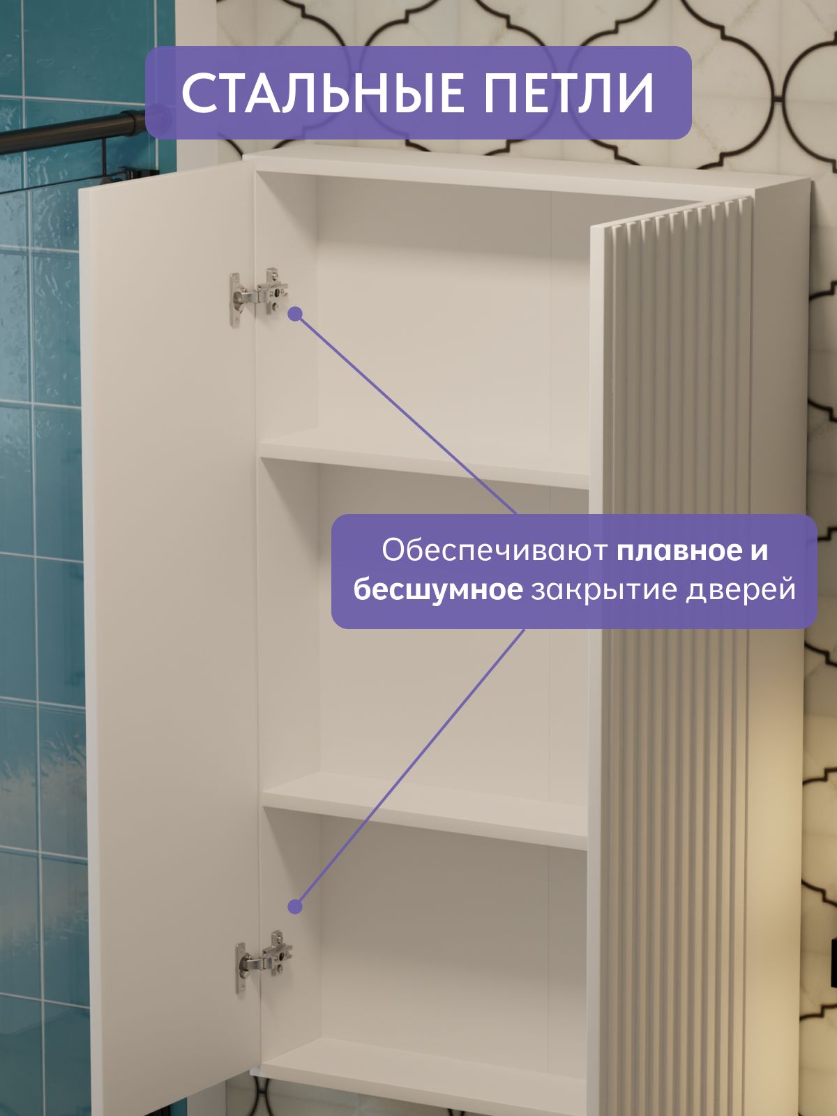 Шкаф навесной "Фудзи" белый, Divan24 в цвете Белый - вид 4 | Артикул: 77400781