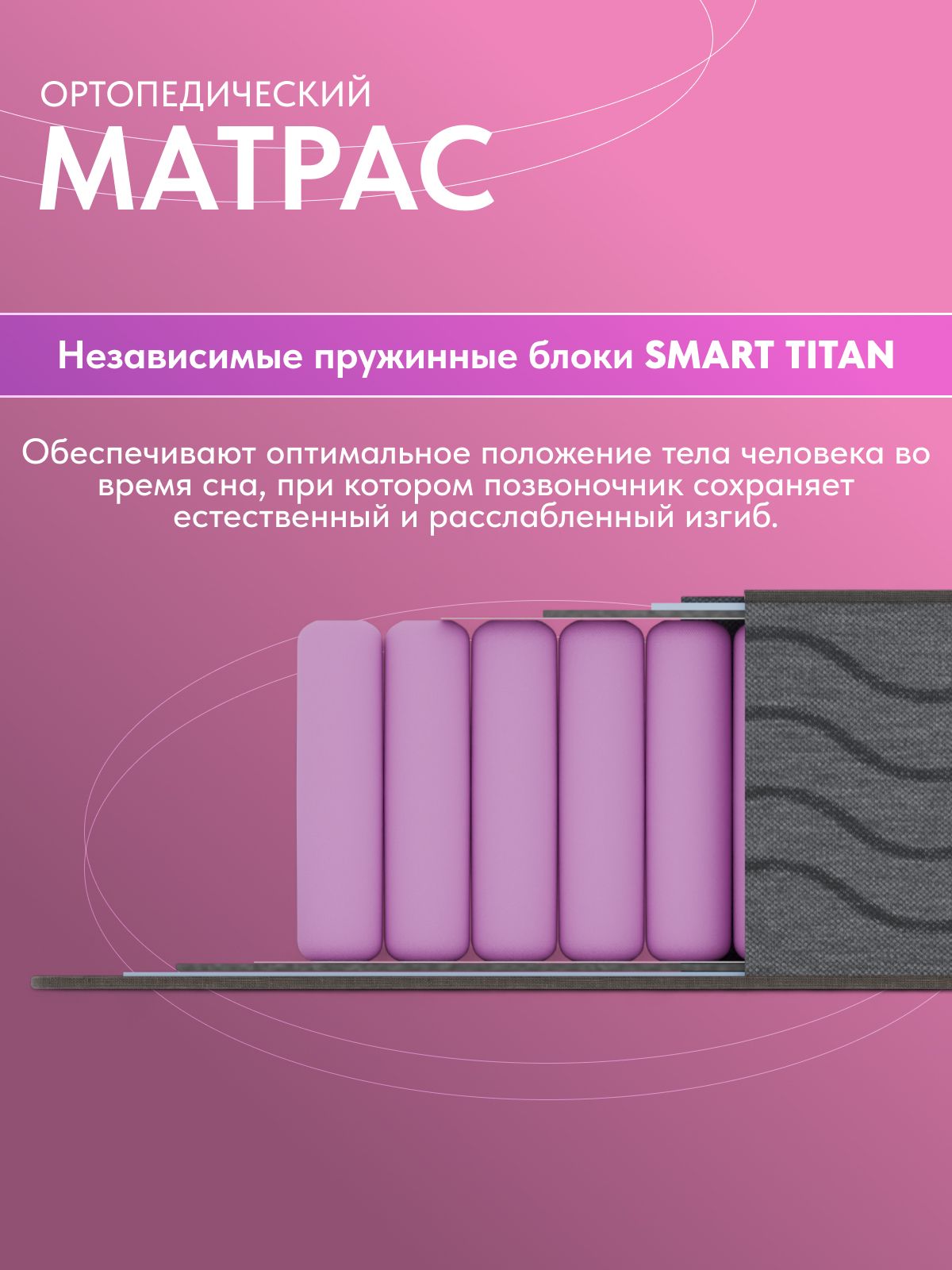 Анатомический матрас Сонима, 90x200 см, независимые пружины в цвете Белый - вид 5 | Артикул: 77400844