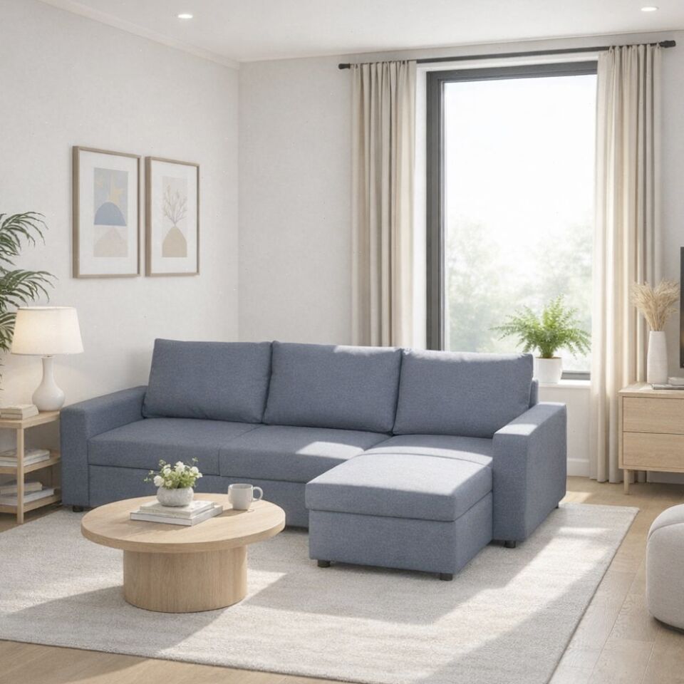 Угловой Дуглас синий рогожка 70300354