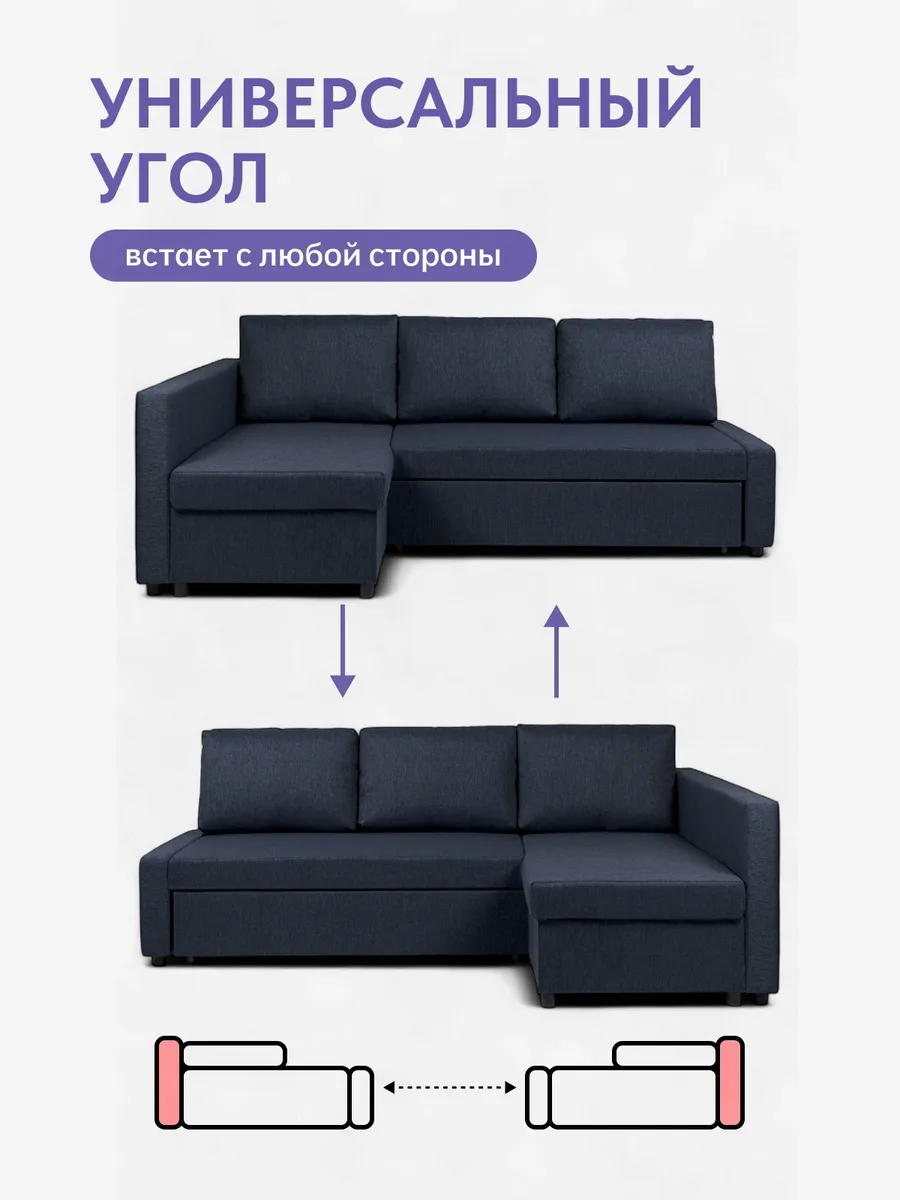 Угловой Траумберг синий рогожка 70310382 - миниатюра 8