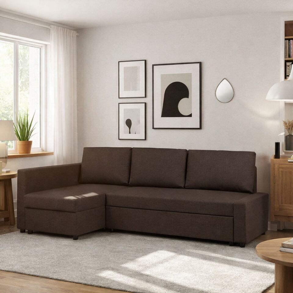 Угловой Траумберг кофейный рогожка 70310384