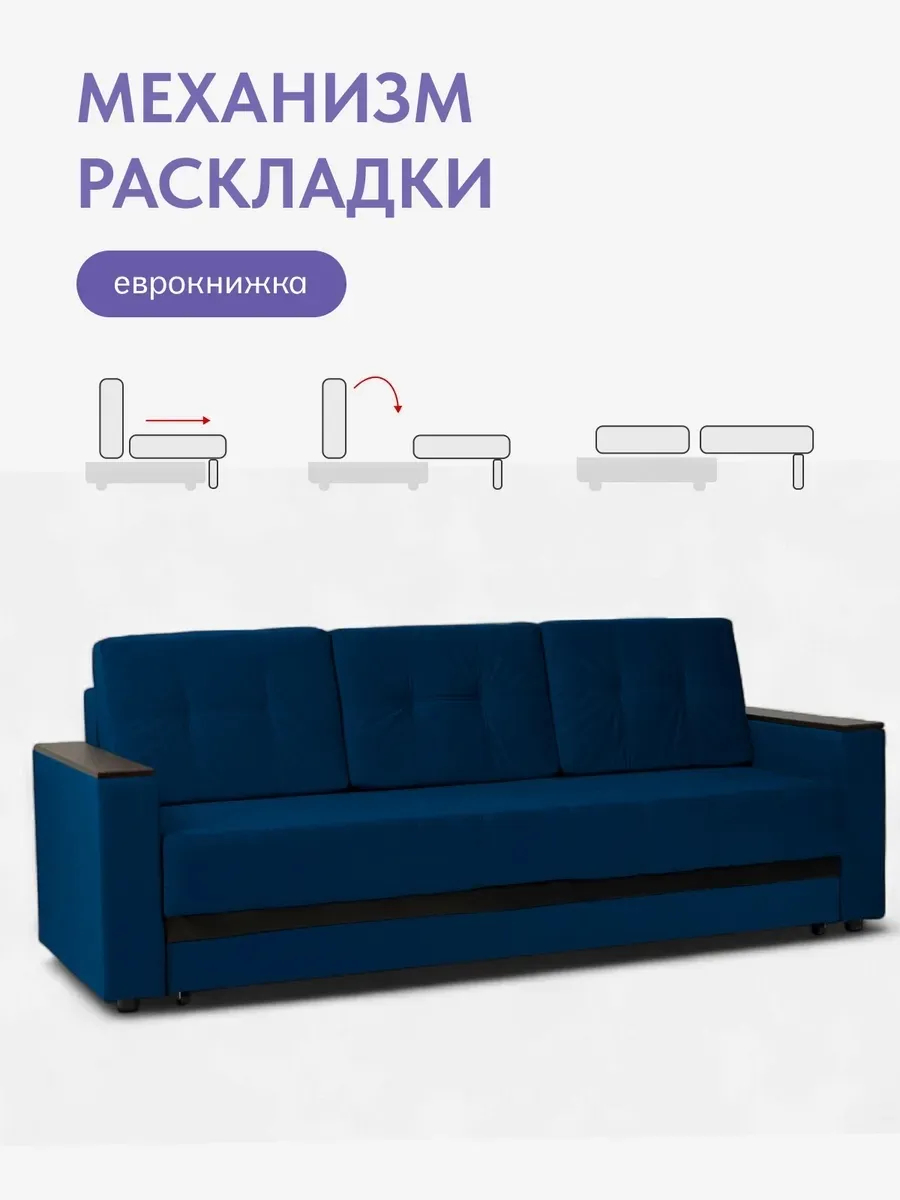 Мичиган синий велюр 70310394 - миниатюра 3