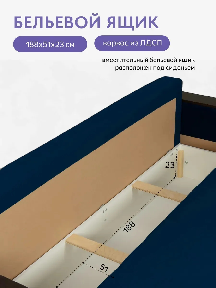 Мичиган синий велюр 70310394 - миниатюра 6