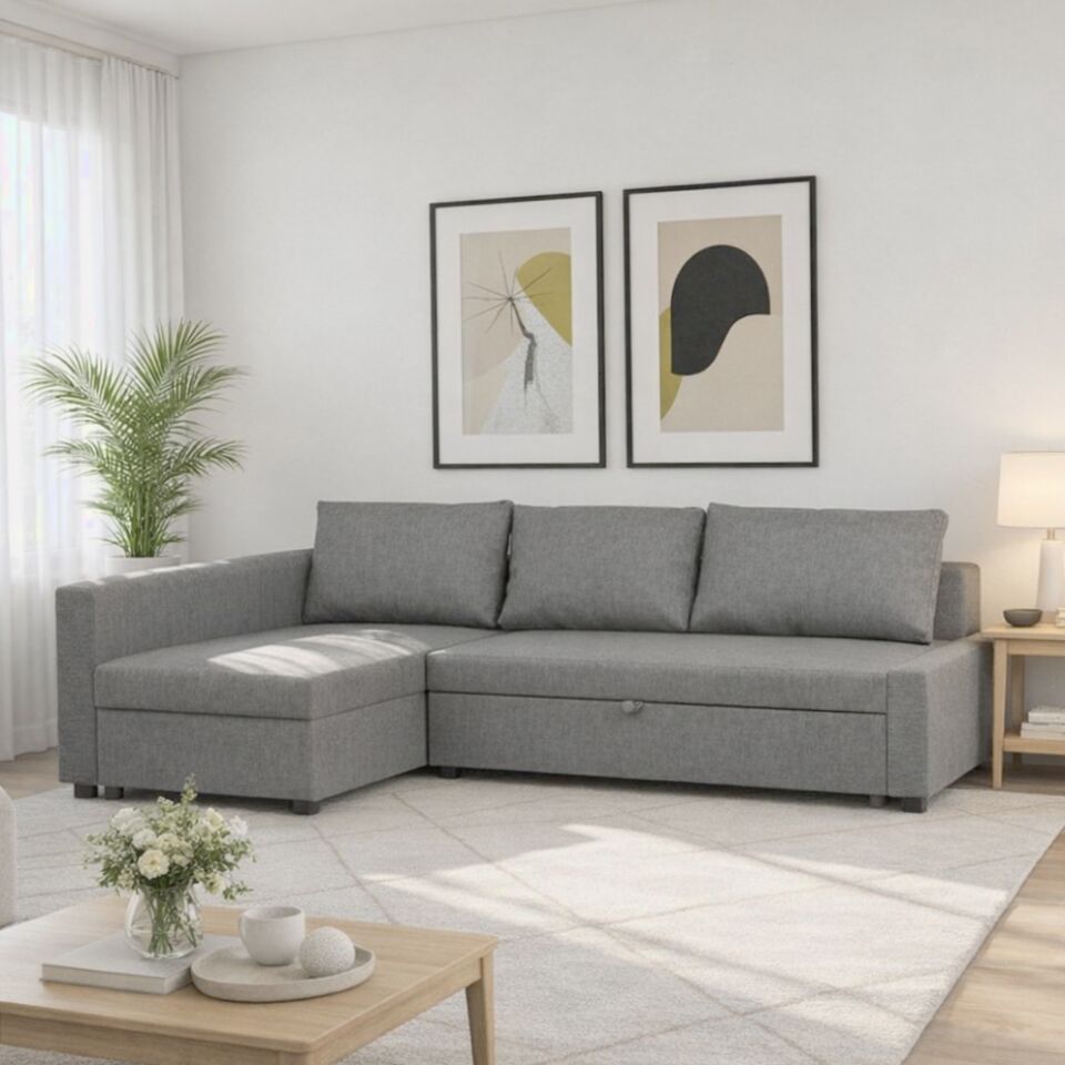 Угловой Траумберг серый рогожка 70310406