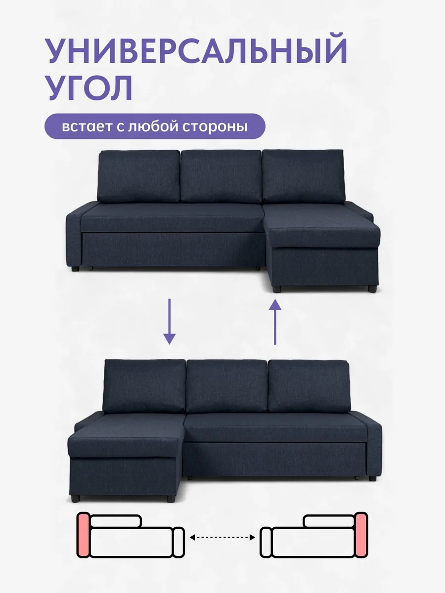 Угловой Траумберг Лайт синий рогожка 70310408 - миниатюра 8