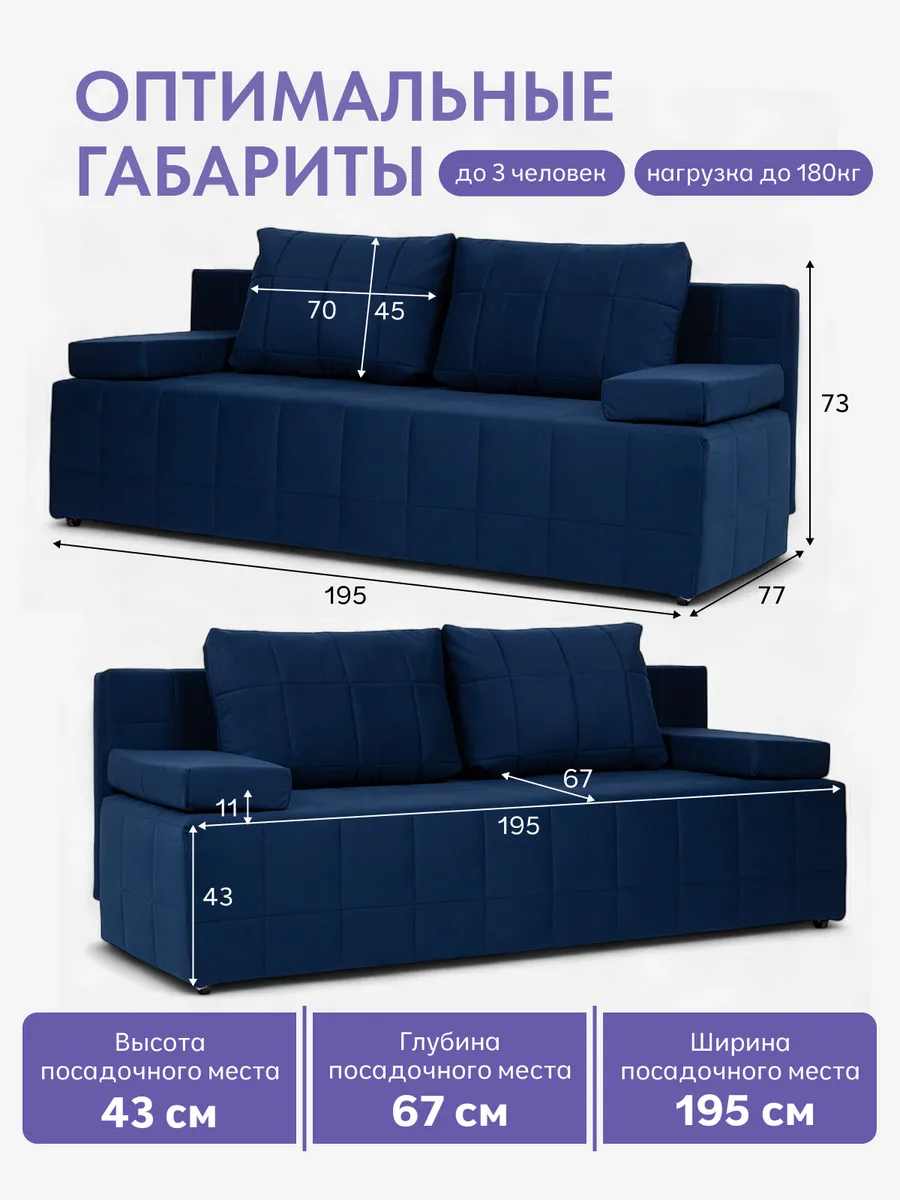 Вентура синий велюр 77400053 - миниатюра 2