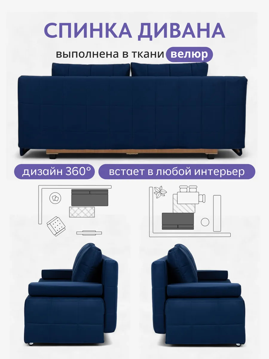 Вентура синий велюр 77400053 - миниатюра 7